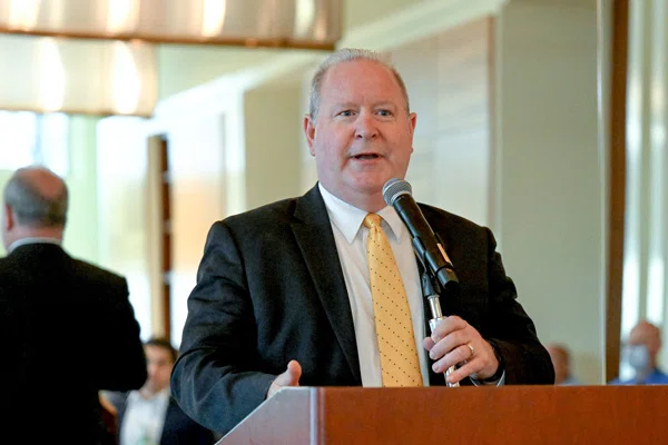 Rep. Larry Bucshon, MD (R-IN-8th) speak to participants at the ACP PAC reception