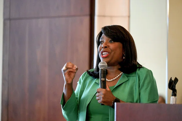 Rep. Terri Sewell (D-AL 7th speaks) at the ACP PAC Reception